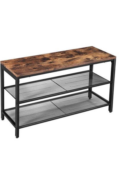 VASAGLE Raft pentru pantofi, cu 2 niveluri, metalic, 80x30x44cm, stil industr...