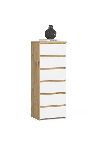 MyOfficeShop Comodă cu 6 sertare, PAL laminat 16 mm, 40x35x109 cm, stejar art...