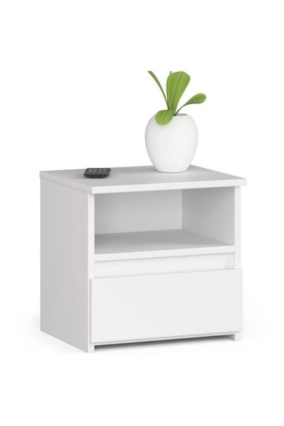MyOfficeShop Noptieră cu 1 sertar, PAL laminat de 16mm, 40x35x40 cm, alb
