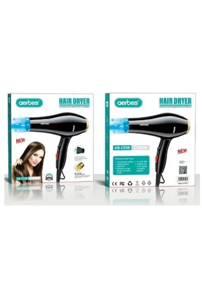 OEM Επαγγελματικό πιστολάκι μαλλιών 3200W Aerbes AB-CF08 σε μαύρο χρώμα
