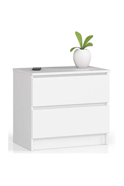 MyOfficeShop Noptieră cu 2 sertare din PAL laminat de 16 mm, 60x40x55 cm, albă