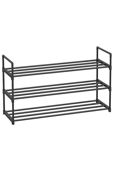 SONGMICS Raft pentru pantofi, cadru metalic cu 3 niveluri, pentru 12-15 perec...