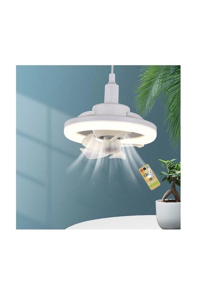 OEM Ανεμιστήρας Led Λάμπα Ε27 60W 6500K με Τηλεχειριστήριο & 360° Περιστροφή ...