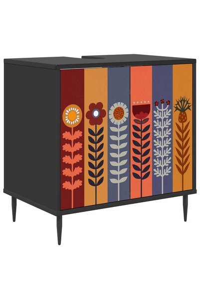 vidaxl Dulap de Baie ESSEN Stejar Negru 60 x 40 x 61 cm Lemn prelucrat