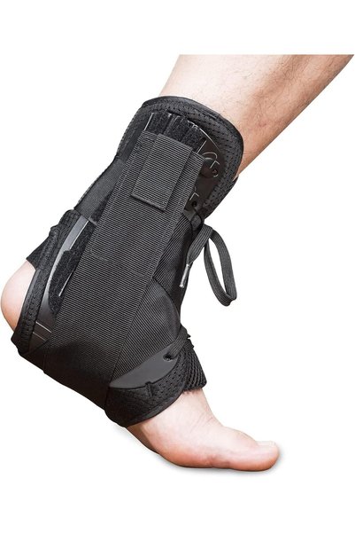 Generic Ankle Brace, Black Lace-Up Support for Ankle Injury Recovery, Stabili...