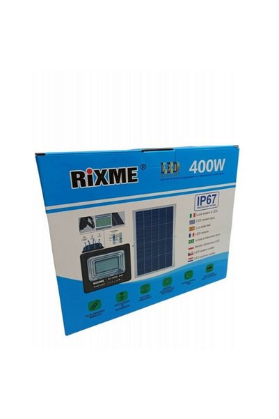Rixme Ηλιακός Προβολέας LED 400W IP67 με Τηλεχειριστήριο Μαύρος RL-X-400W