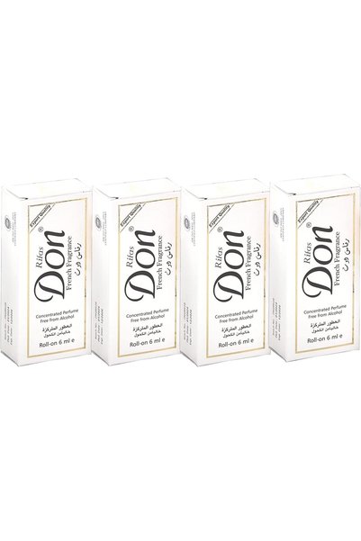 Rifas Don عطر مركز خالٍ من الكحول، عبوة رول أون 6 مل، عبوة من 4 قطع