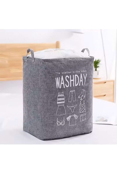 ZODIACOOL Coș depozitare rufe, haine, pliabil, cu sac alb de protecție, texti...