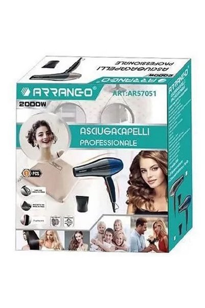 Arrango Πιστολάκι Μαλλιών 2000W AR57051 Μπλε για γρήγορο στέγνωμα
