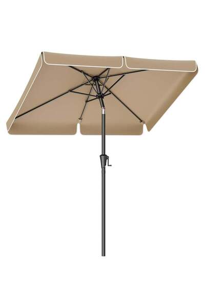 SONGMICS Umbrelă de grădină cu manivelă, 200x150 cm, UPF 50+, 30 °   înclinar...