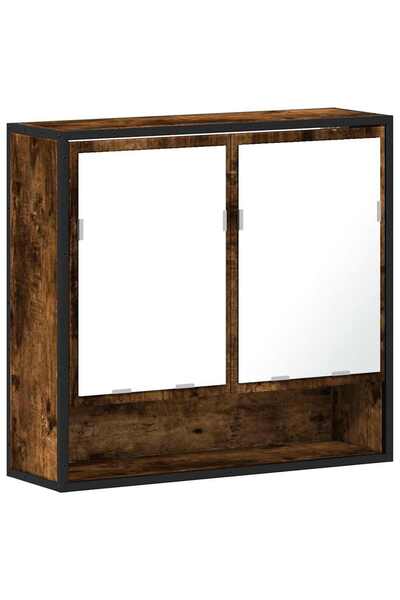 vidaxl Dulap baie cu oglindă stejar fumuriu 65x20x60 cm lemn compozit