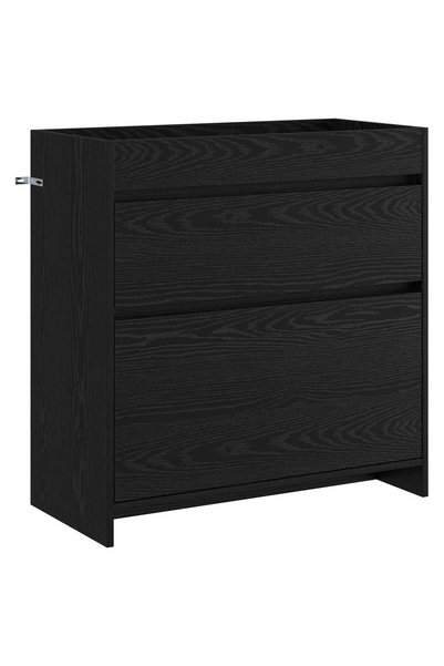 vidaxl Dulap sub chiuvetă pentru baie Stejar Negru 78,5 x 37,5 x 81 cm