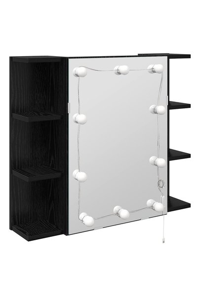 vidaxl Dulap cu oglindă Stejar Negru 70 x 16,5 x 60 cm Lemn prelucrat