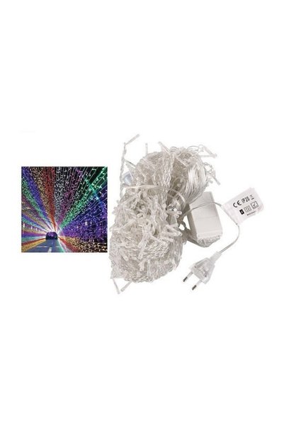 OEM Χριστουγεννιάτικα Λαμπάκια Κουρτίνα 240 LED Πολύχρωμα 3x1,5m με 8 Προγράμ...