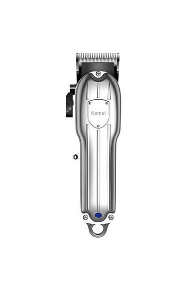 Kemei Κουρευτική Μηχανή KM-1755 Επαναφορτιζόμενη Ασημί για Μαλλιά/Γένια