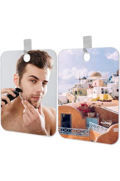 Generic 2 Pack Shower Mirror Set, 9.84x7.87 inches Fogless Shatterproof Acryl...