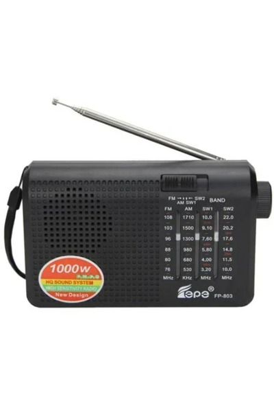 OEM Φορητό ρετρό ραδιόφωνο AM/FM/SW 4 ζωνών FP-803 σε μαύρο χρώμα