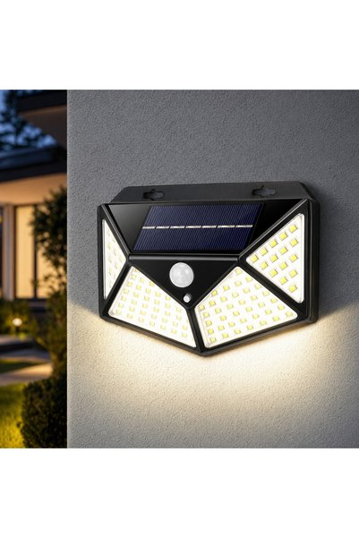 MyOfficeShop Lampă solară de perete, cu senzor de mișcare, 100 LED-uri, 14x6x...