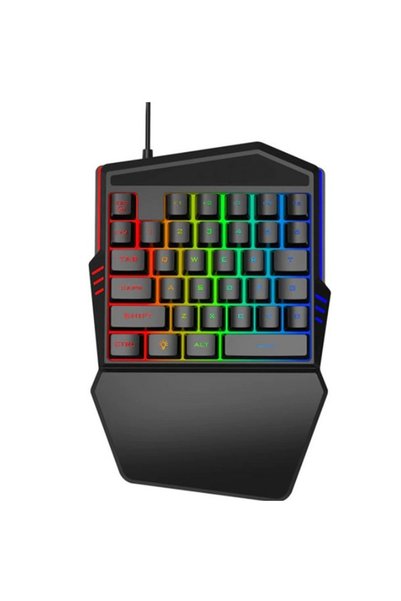 Andowl Πληκτρολόγιο Q-JP60 Gaming RGB LED USB Μαύρο για Ένα Χέρι 35 Πλήκτρα