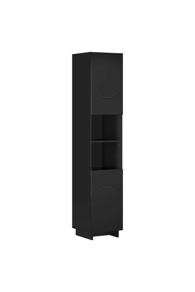 vidaxl Dulap de baie Negru 36.5 x 38 x 180 cm Lemn prelucrat