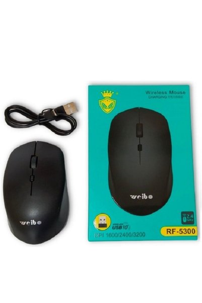 weibo Ασύρματο Ποντίκι RF-5300 Μαύρο με Οπτικό Αισθητήρα USB