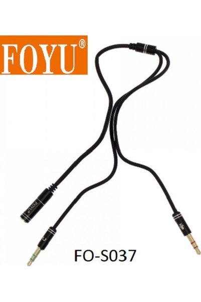 Foyu Στερεοφωνικό καλώδιο AUX FO-S037 3.5mm θηλυκό σε 2x αρσενικά 0.3m
