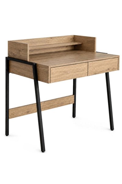Akord Furniture Factory Birou compact, MDF melaminat, cu 2 sertare și raft, c...