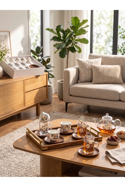 Generic Glass Tea Cups and Coffee Mugs with Saucers Set Elegant Design Serving Cups for High-End Dining Experiences