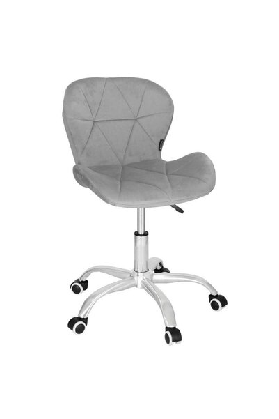 MyOfficeShop Scaun de birou ergonomic, tapițat cu catifea, 120 kg, gri