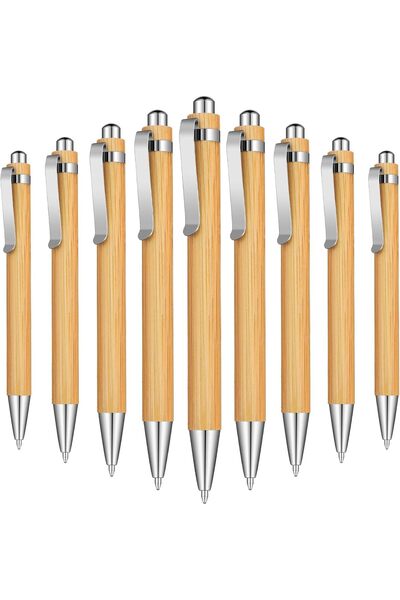 Generic Bamboo Ballpoint Pens, 12Pcs Wooden Retractable Ballpoint Pen, Bamboo...