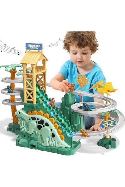 Generic Dinosaur Climbing Slide Set, Interactive Dinosaur Slide & Truck Kit W...