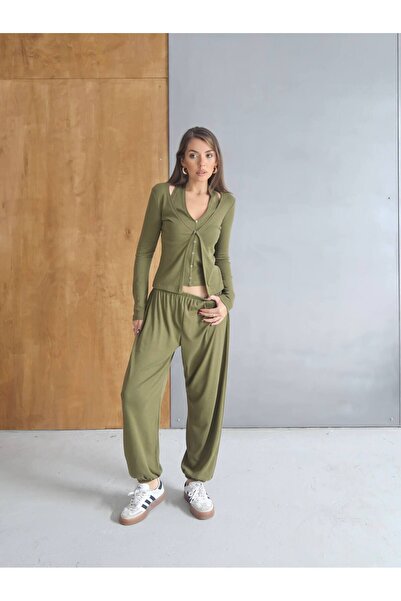 Paw Garage Set cardigan și top model Zyra pentru femei - Țesătură Buzzy Riban...