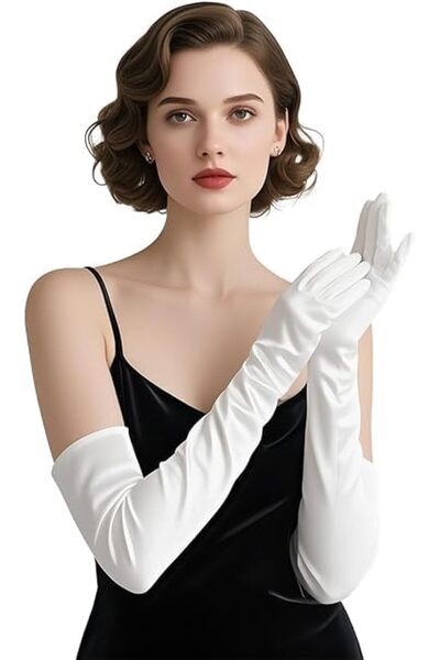 Generic Long Satin Gloves for Women, 20-Inch Elbow Length Opera Gloves for 19...