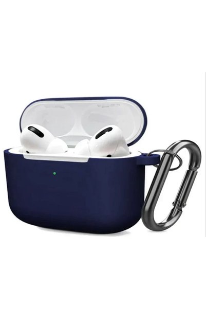 Apple Θήκη σιλικόνης με γάντζο για Airpods Pro σκούρο σε μπλε χρώμα