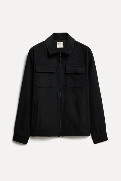 Mudo Men's Black Zippered Regular Fit Jacket