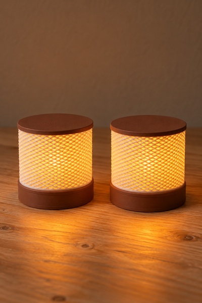 Şahi Workshop 2’li Dekoratif Tealight Mumluk Seti – Pilli LED Mum Dahil, Beya...