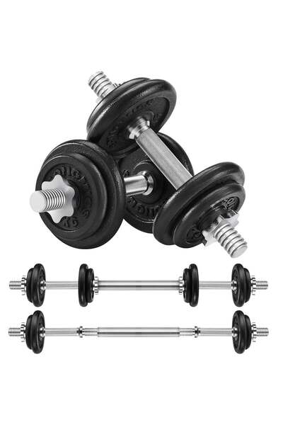 SONGMICS Set gantere și haltere reglabile, integral din oțel, 20 kg