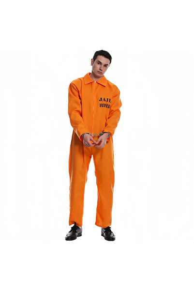 GGEROU Prisoner Men Jumpsuit Adult Costumes,Prison Uniform,Orange Jumpsuit,Pe...
