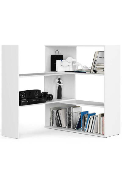 MyOfficeShop Etajeră de colț pentru cărți și decorațiuni, cu 3 rafturi, PAL l...