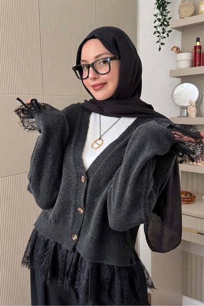 Cardella Liora Lace Detailed Knitwear Cardigan