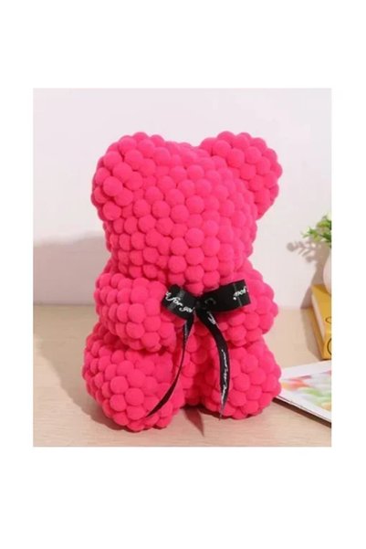 OEM Αρκουδάκι 24 εκ. Pom Pom Foam flower φούξια 84790