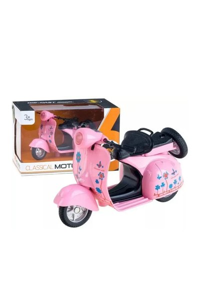 OEM Μοτοσυκλέτα Vespa με φως και ήχο 11 εκ. σε ροζ χρώμα