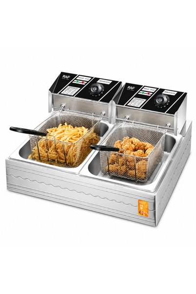 OEM Διπλή ηλεκτρική φριτέζα 5000W 11L Inox RAF R.5221
