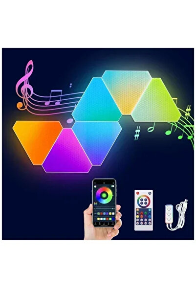 OEM Έξυπνα φωτιστικά τοίχου LED RGB 6 τεμάχια με WiFi, τηλεχειριστήριο και έλ...