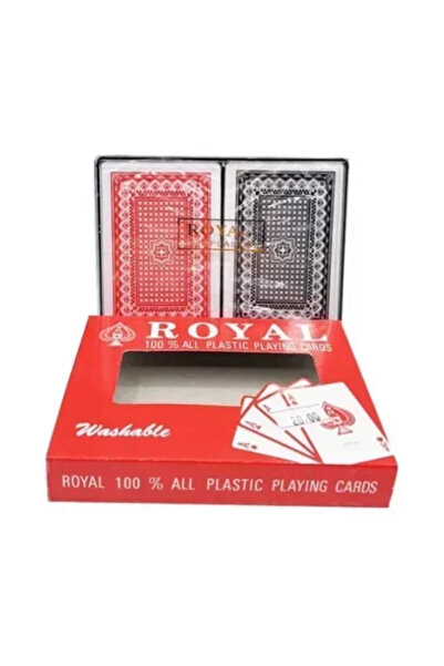 OEM Τράπουλα πλαστική 2 τεμάχια κόκκινη-Μπλε Royal 25464-05