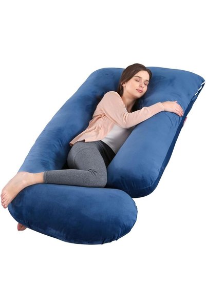 Generic J-Shaped Pregnancy Pillow – Full Body U-Shaped Maternity Pillow with ...