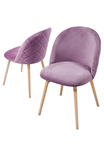 Miadomodo Set de 2 scaune captusite, material catifea, violet,