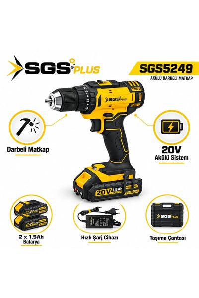 SGS5249 20V Akülü Darbeli Matkap Seti