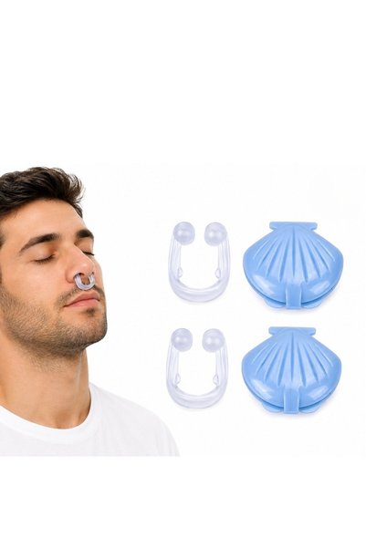 zola Set 2 dispozitive nazale anti-sforait, din silicon, transparent, cu carc...