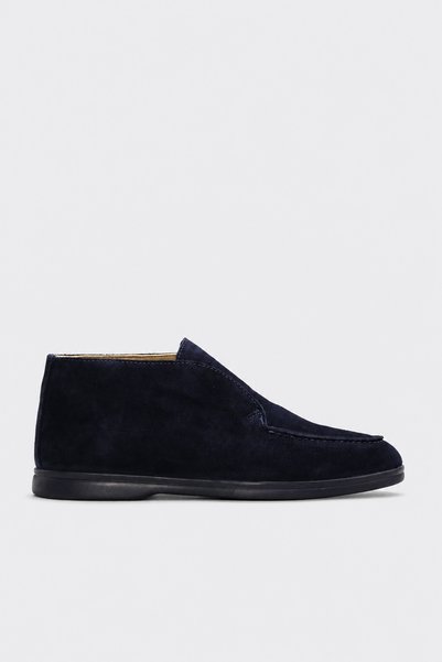 FAST STEP Genuine Leather 819Ma110 Navy Blue Suede Men's Classic Boots